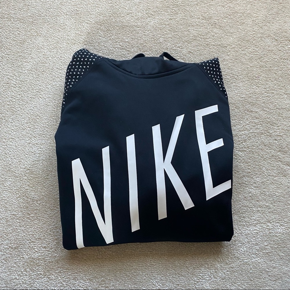 LIKE NEW! Black Nike Hoodie with Patterned Sleeves